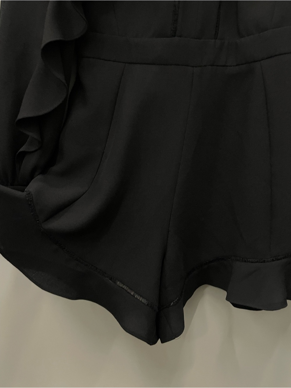 BCBGMaxAzria Black Ruffle Romper - Picture 2 of 6